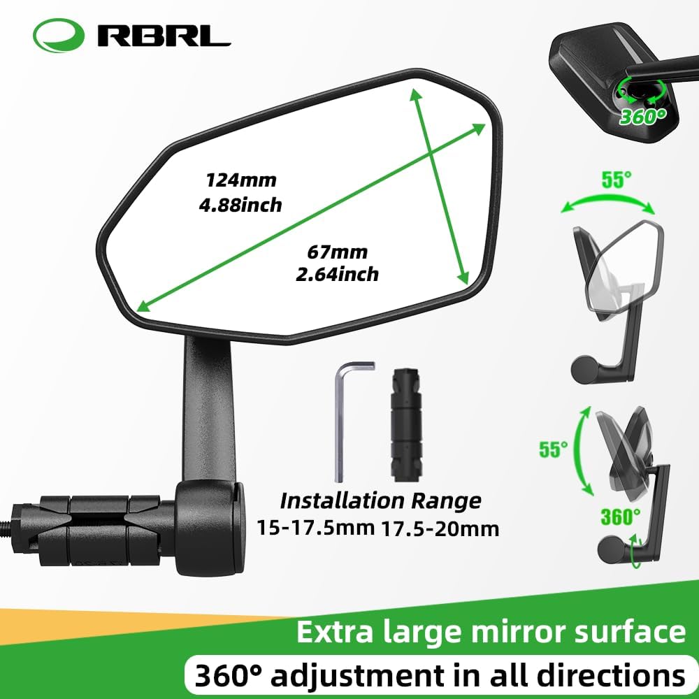 Thumbnail 4 de RBRL Extra Large Bicycle Mirror for E-Bikes