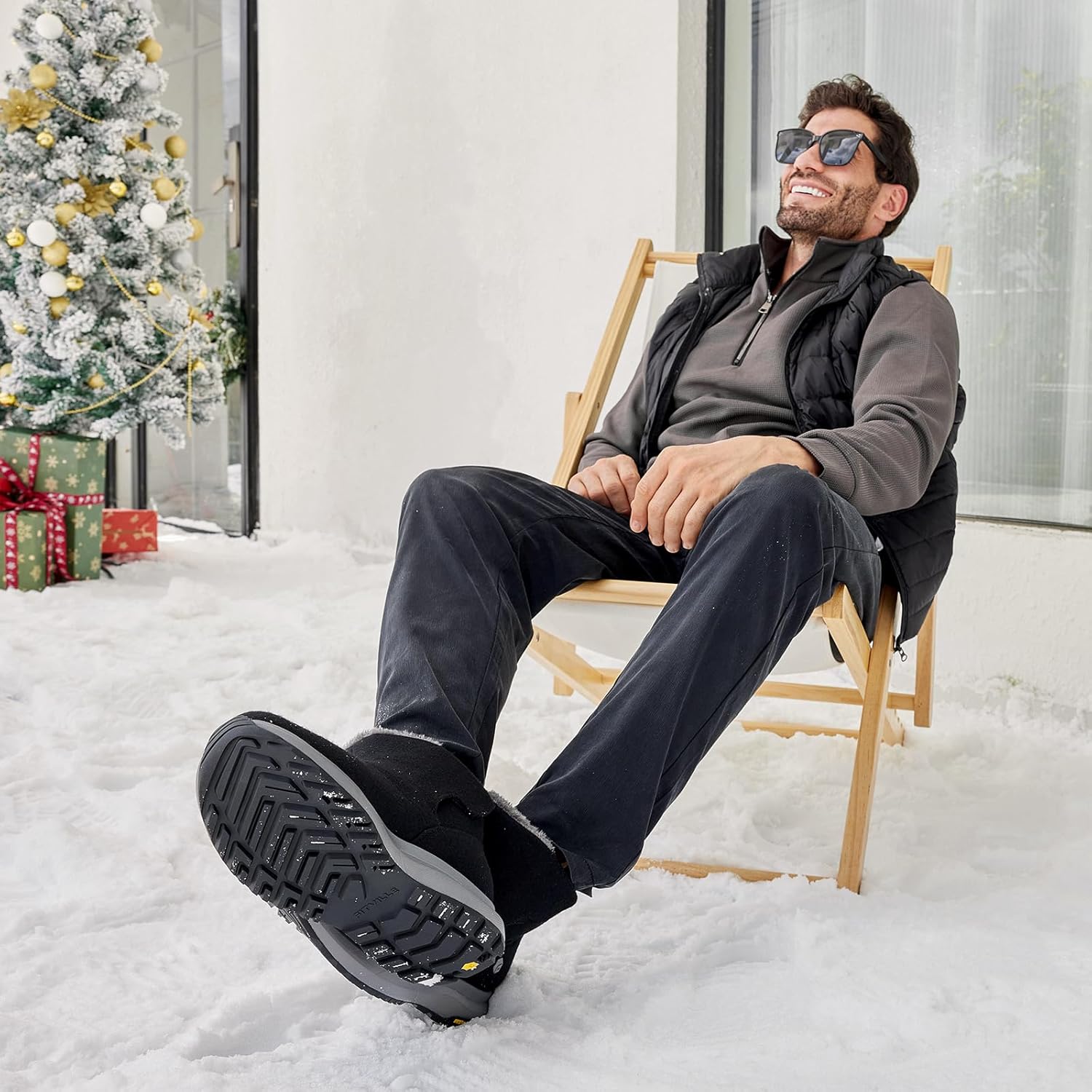 Thumbnail 5 de FitVille Extra Weit Winterschuhe Herren – Gefüttert, Kurzschaft, Rutschfest und Komfortabel