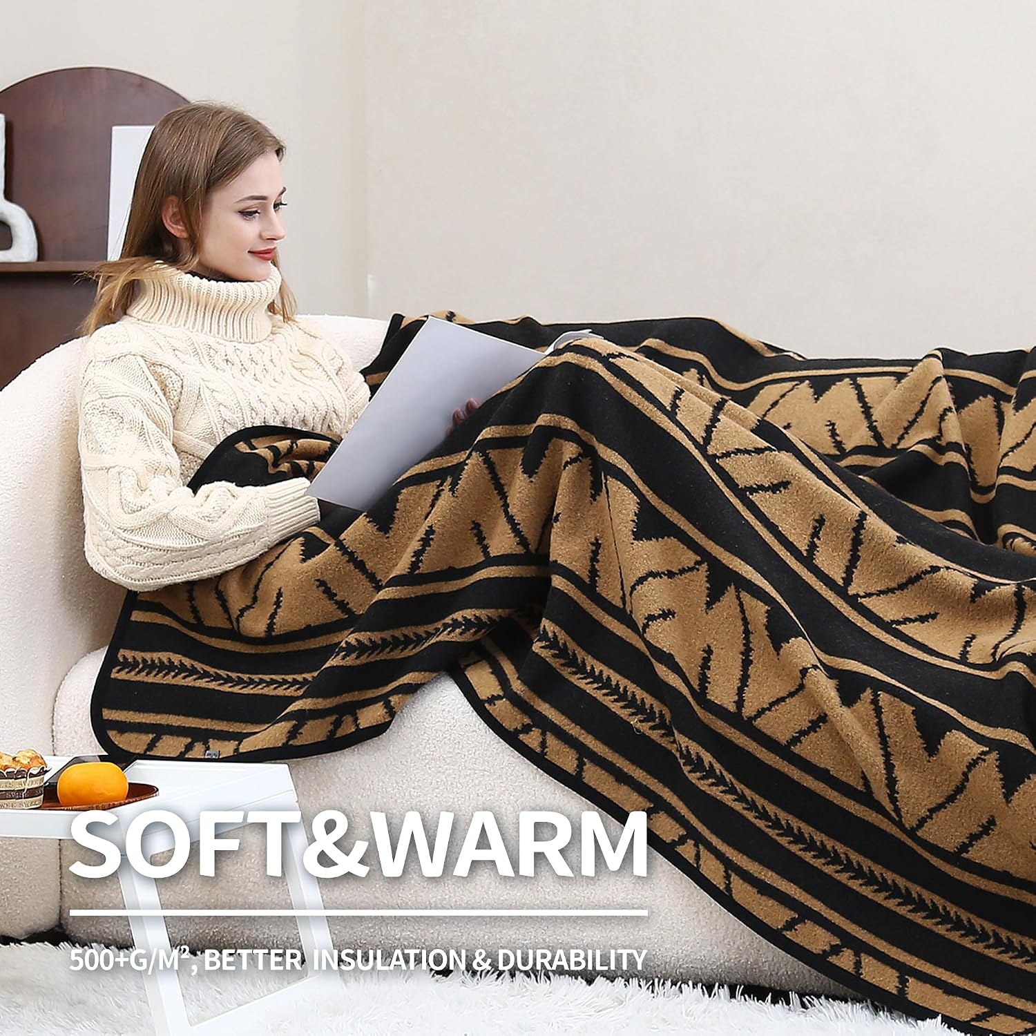 Detalle de Couverture ACUSHLA camping laine mérino 200 x 160 cm