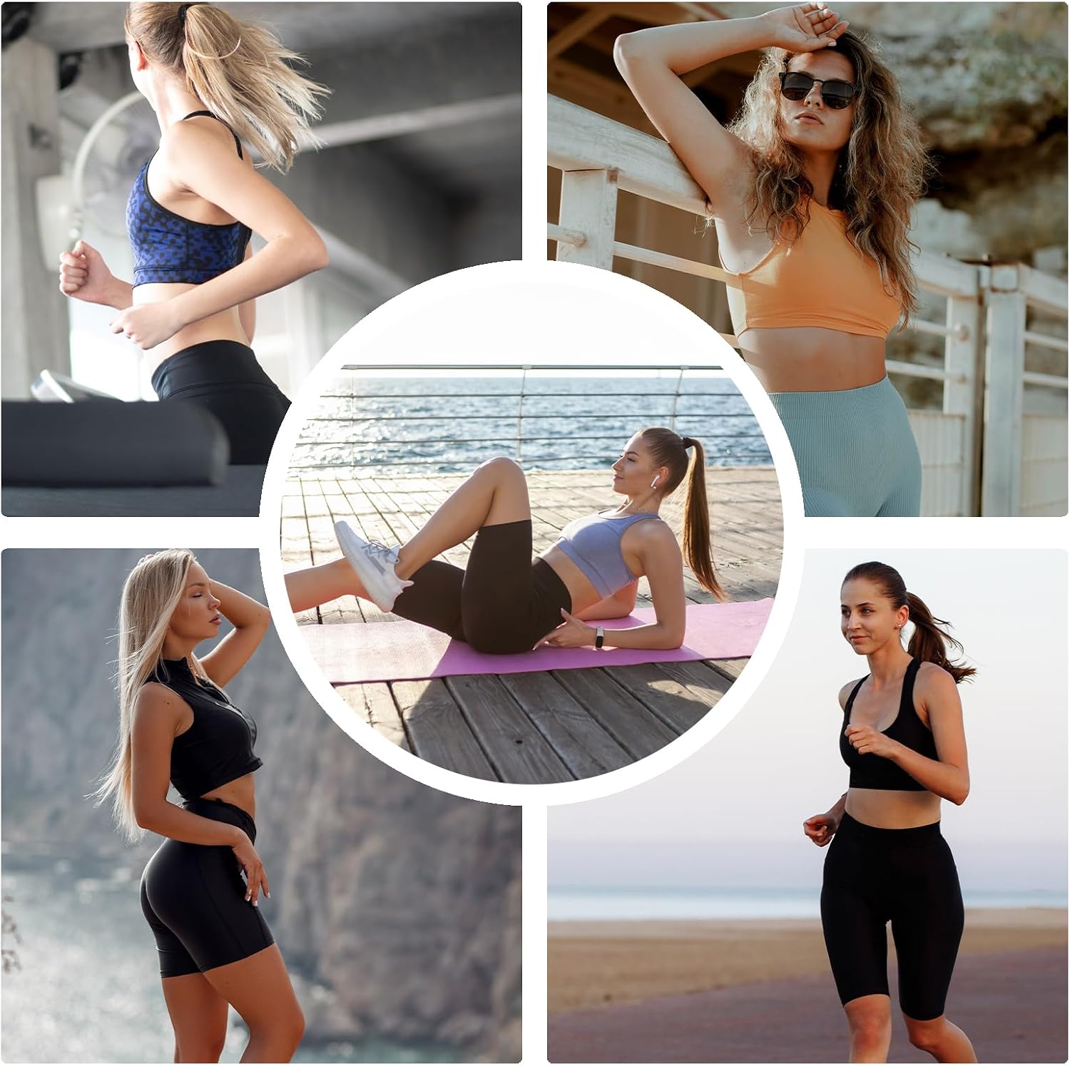 Detalle de SIMIYA High Waist Cycling Shorts for Women – Soft, Stretchy Yoga & Gym Shorts