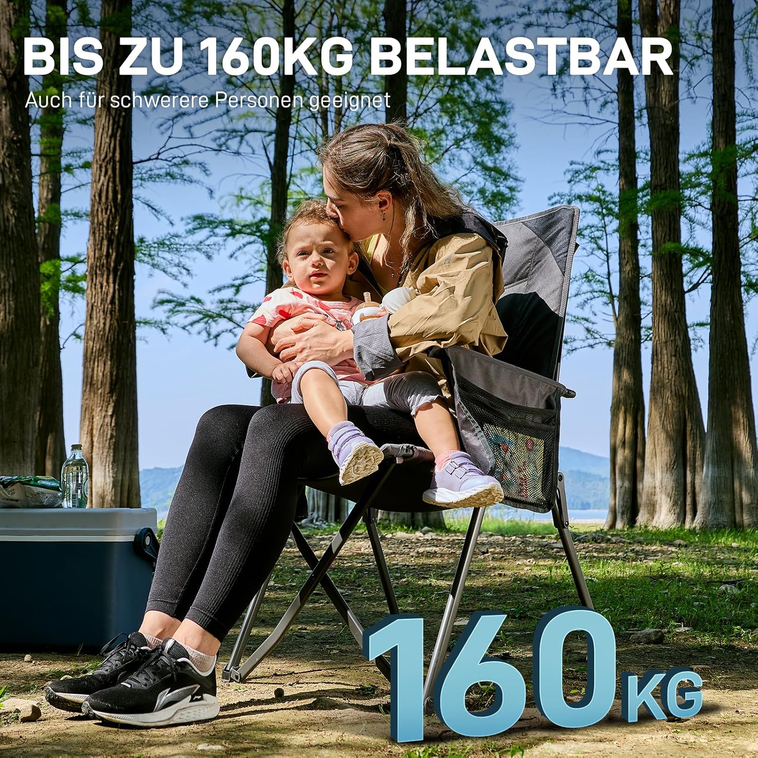 Thumbnail 6 de EVER ADVANCED Campingstuhl faltbar mit verstellbarer Rückenlehne (4 Positionen) bis 160 kg