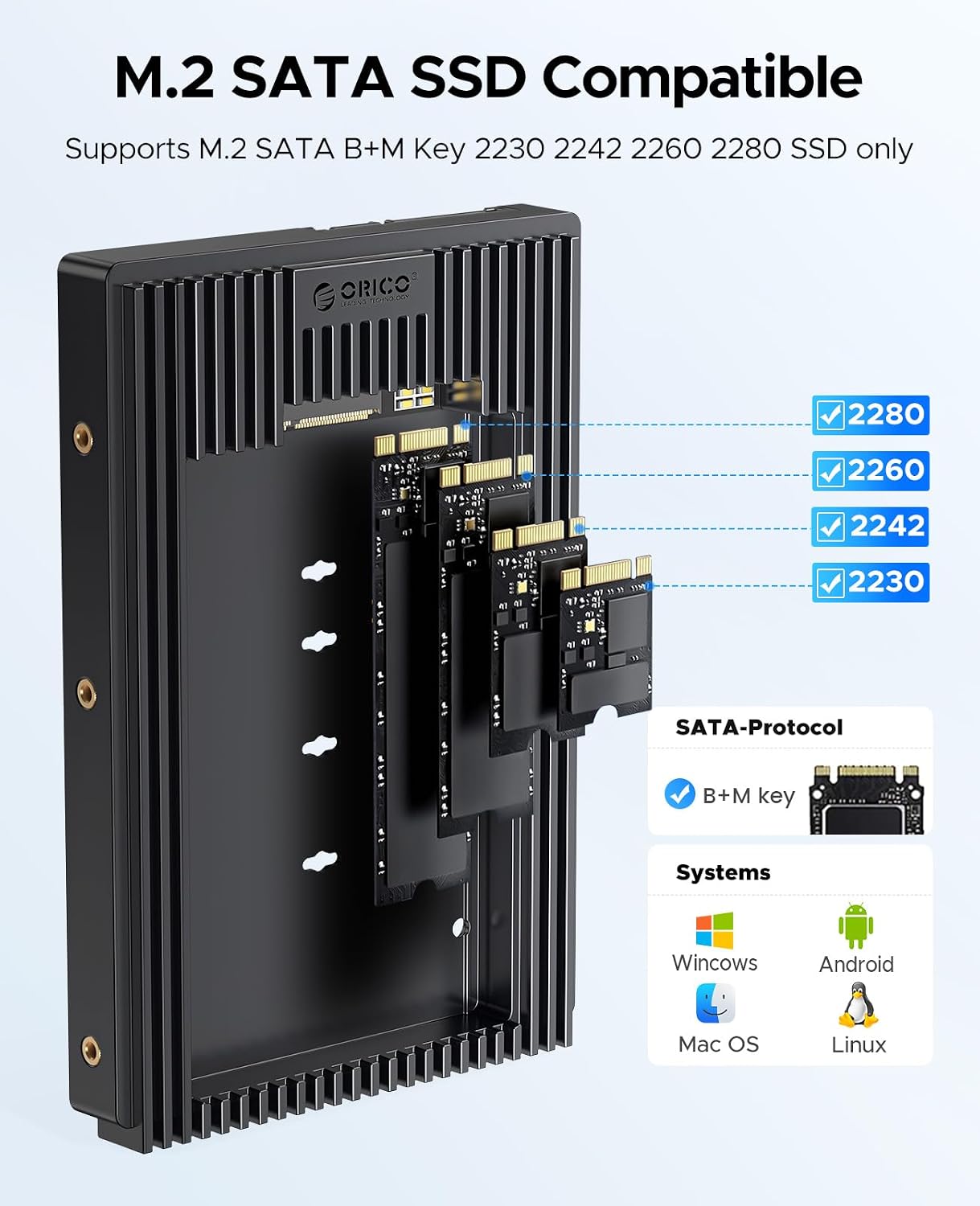 Thumbnail 3 de ORICO adattatore M.2 NGFF SATA 3,5 HDD 6 Gbps