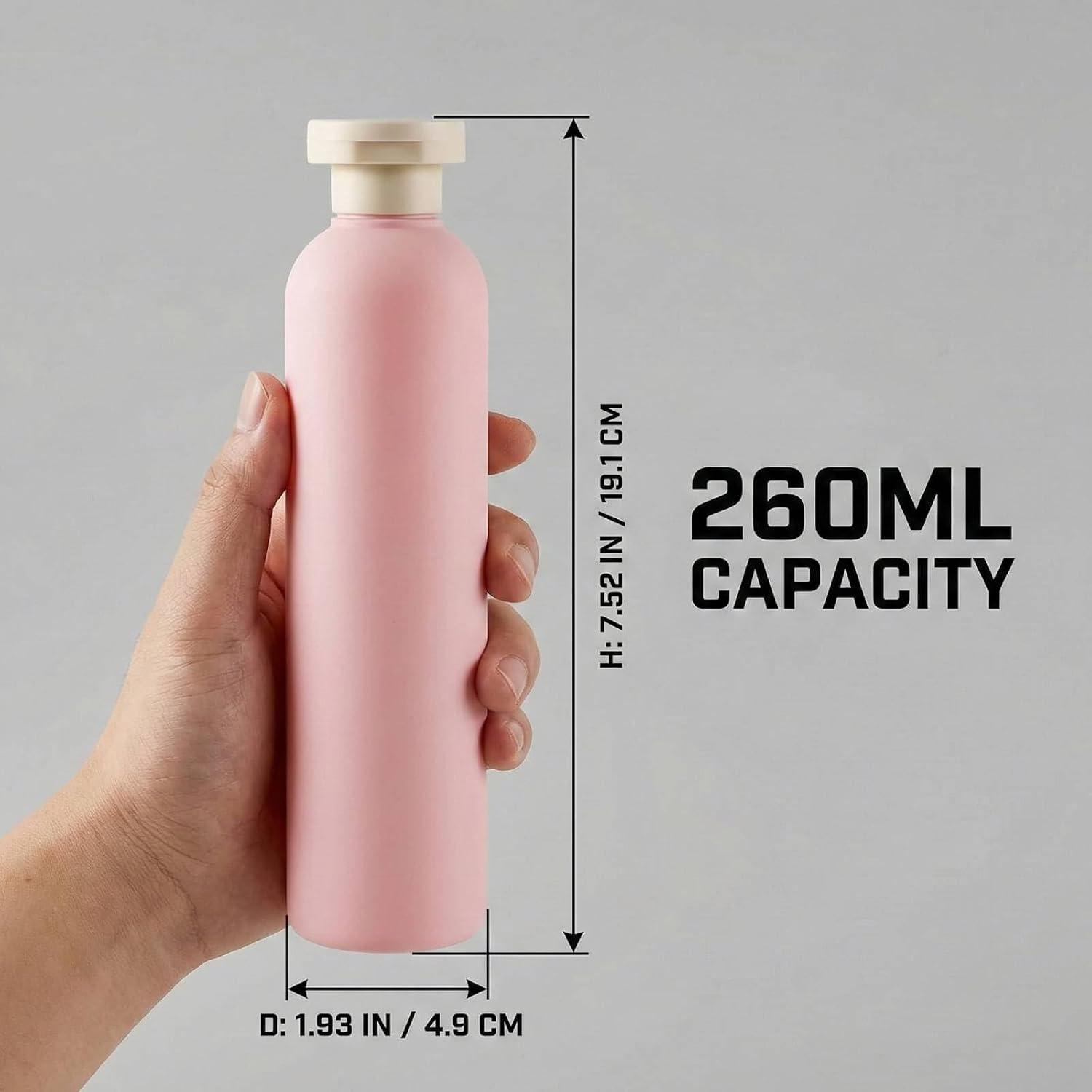 Detalle 2 de OMBRISA samendrukbare reisflessen van 260 ml met flipdop, set van 2