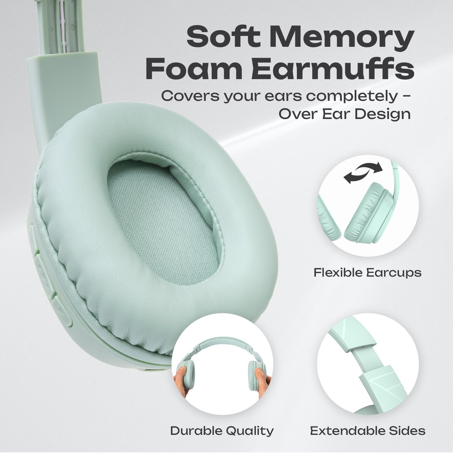 Thumbnail 4 de PowerLocus Wireless Headphones Over Ear: Long-Lasting Battery, Foldable Design and USB-C Fast Charge