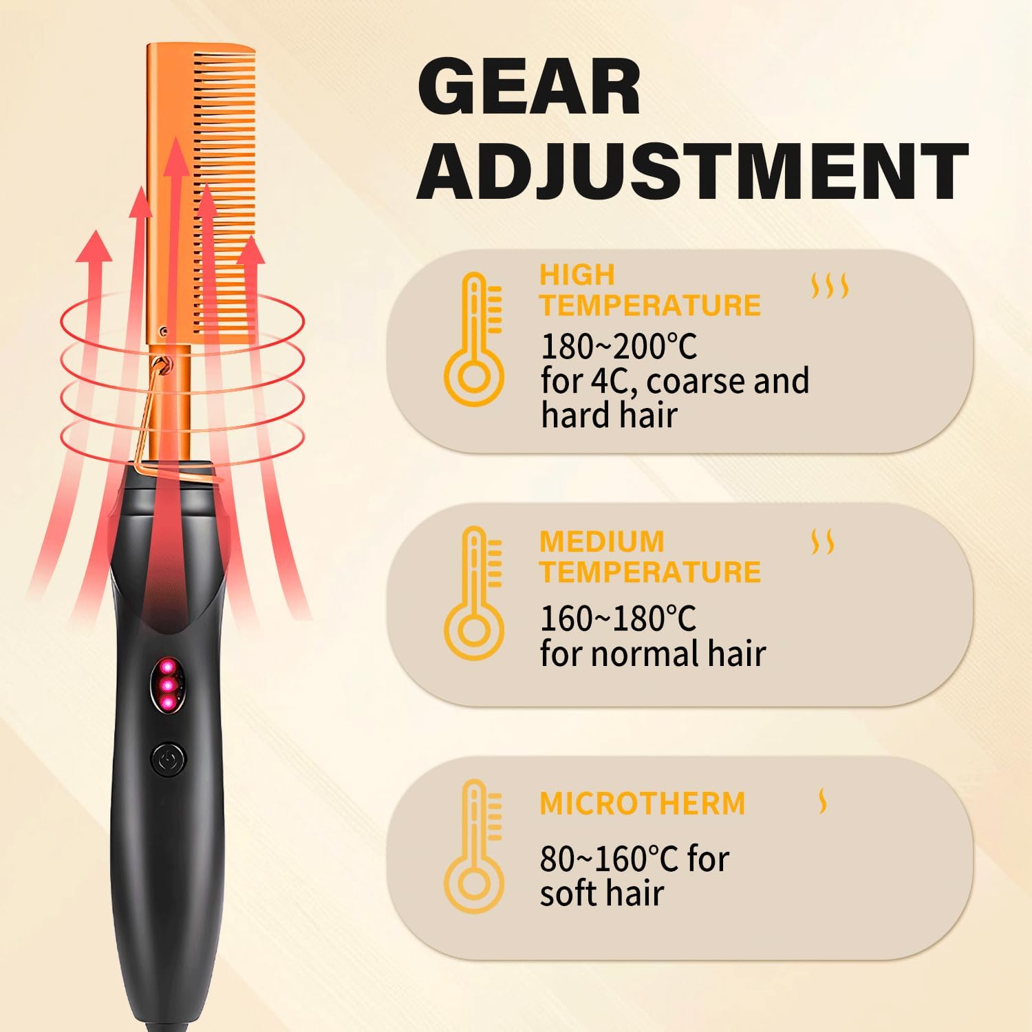 Detalle de PasaRose Hot Comb Hair Straightener Set — 10-Piece Kit for Easy, Natural Styling