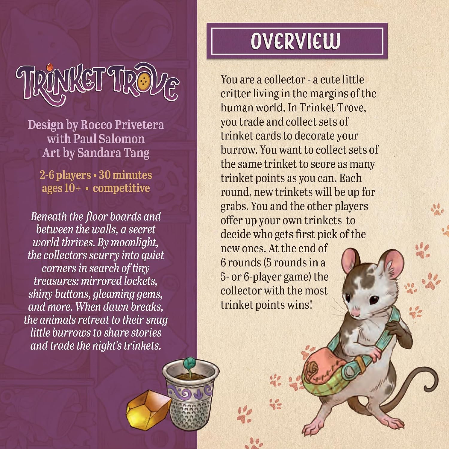 Detalle de GameHead Trinket Trove 戦略セットコレクションカードゲーム 2〜6人用・約30分