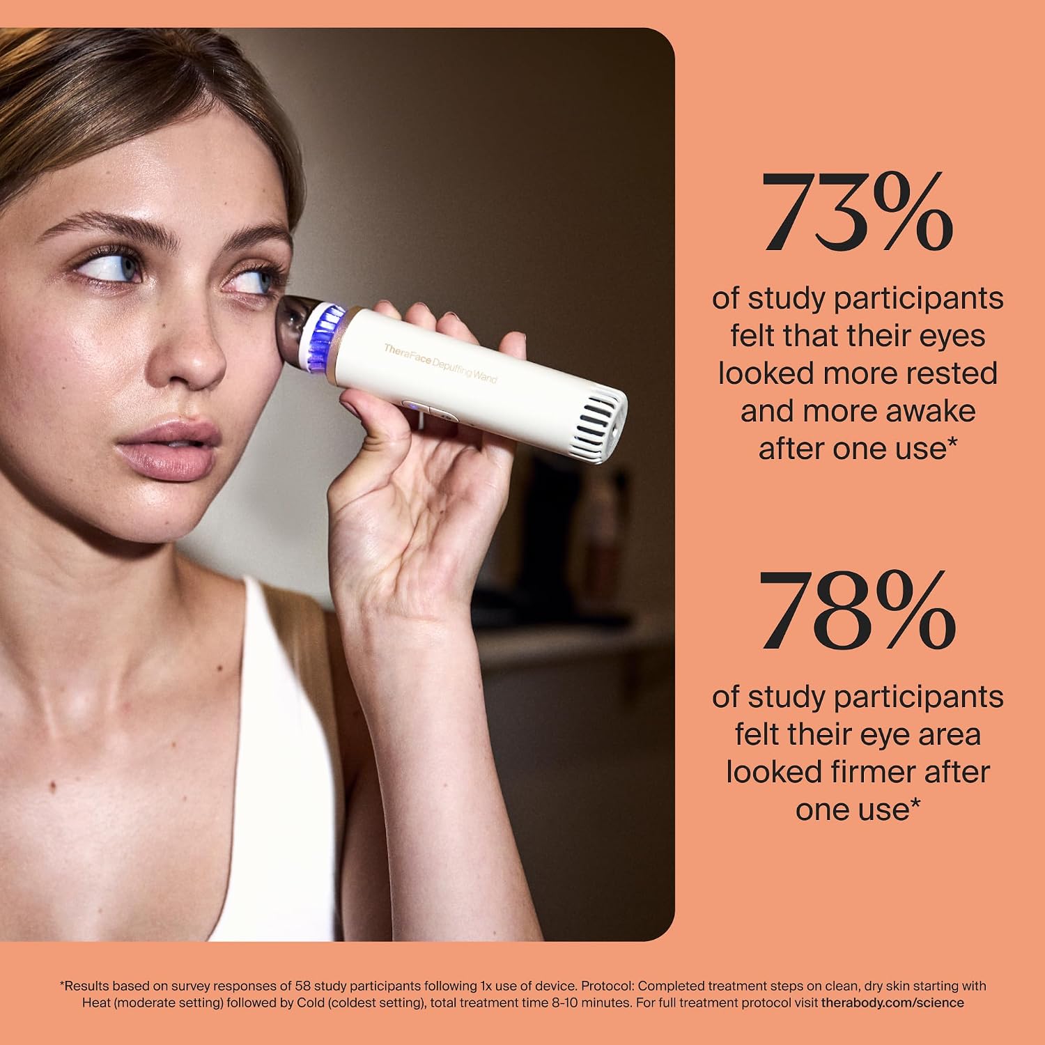 Thumbnail 6 de Therabody TheraFace Depuffing Wand – Cold & Heat skincare treatment roller for puffiness and dark circles (White)