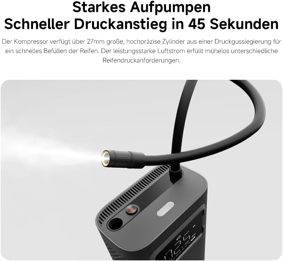 Detalle de Xiaomi Portable Electric Air Compressor 2 Pro elektrische bandenpomp met display