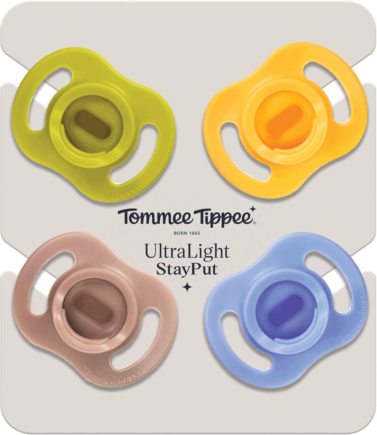 Detalle de Tommee Tippee Ciuccio Ultra-light StayPut 6-18 mesi – confezione da 4, monoblocco in silicone ortodontico
