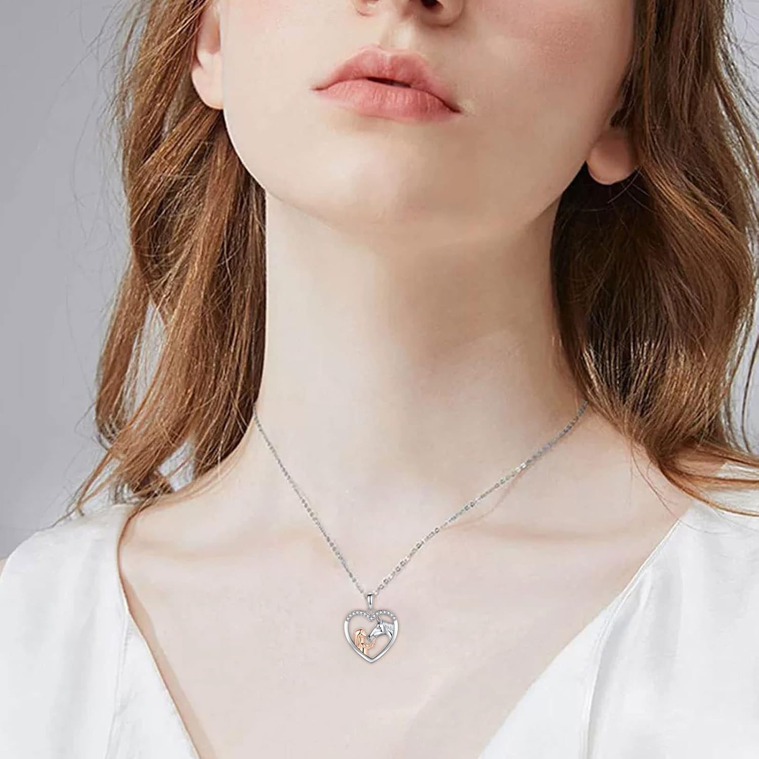Thumbnail 6 de ITESSY Silver Horse Pendant Necklace in S925 Sterling Silver with Cubic Zirconia (Girl & Women Gift)