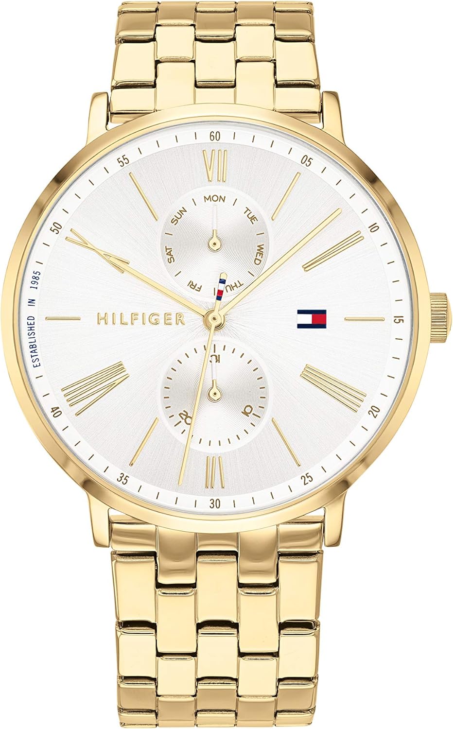 Thumbnail 5 de Tommy Hilfiger Damen Multifunktions-Quarz-Uhr mit 3 Hilfszifferblättern – IP-beschichtetes Mesh-Armband