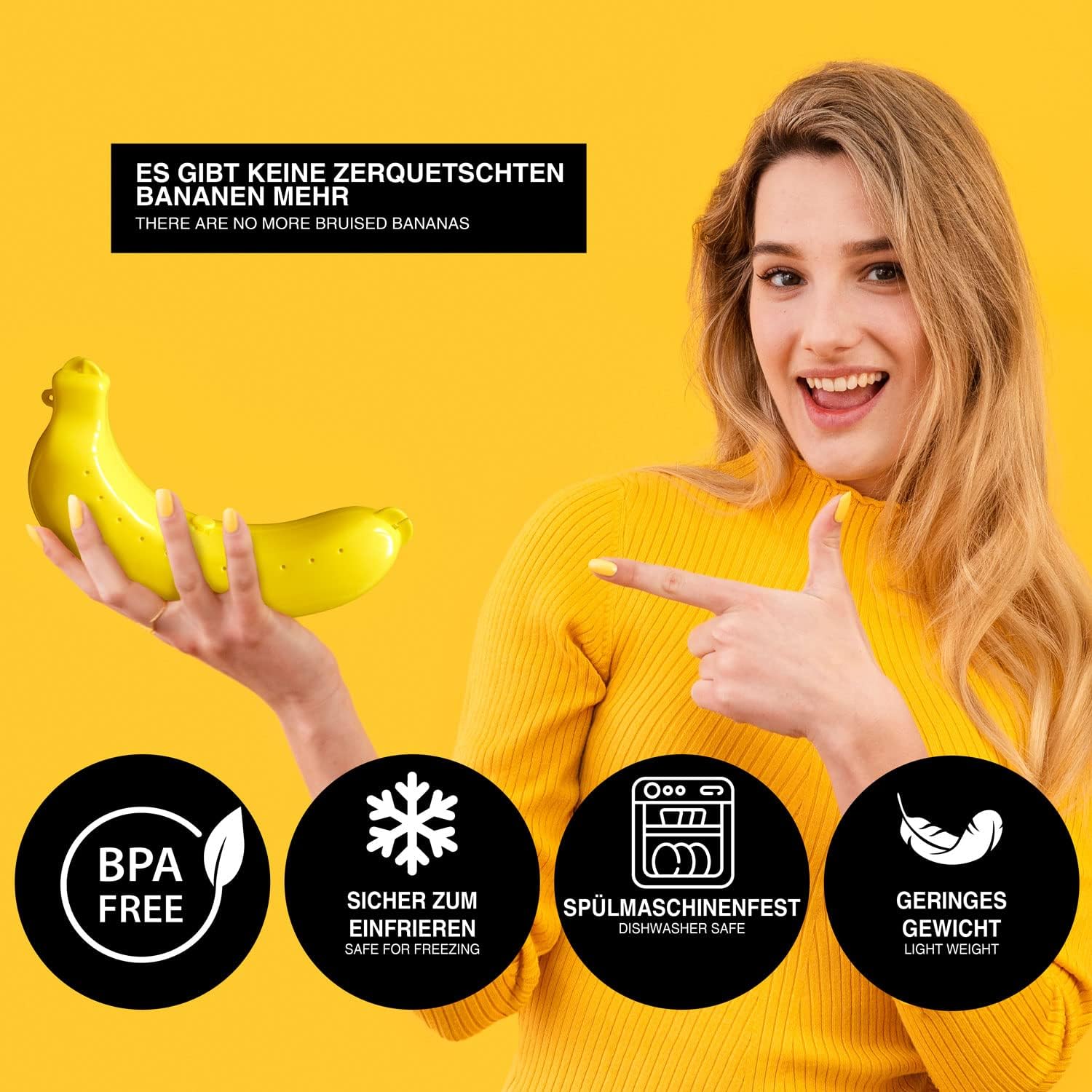 Detalle 2 de GOODS+GADGETS Banana Guard banana case, BPA-free with ventilation and secure latch