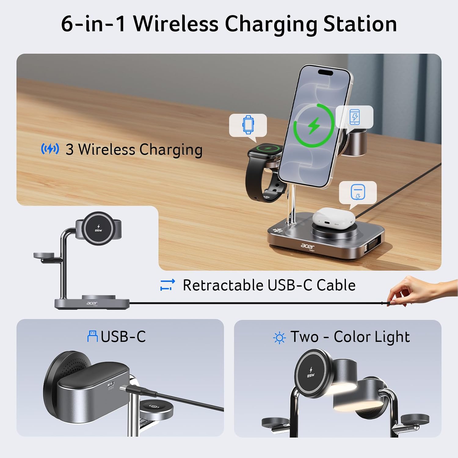 Detalle de Acer wireless charging station S5