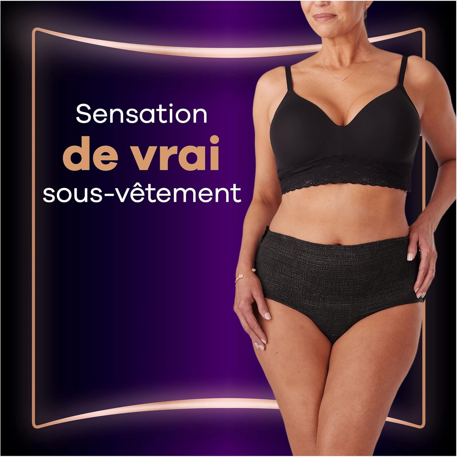 Thumbnail 1 de Culottes Always Discreet Boutique pour fuites urinaires noires (taille haute) – pack de 4