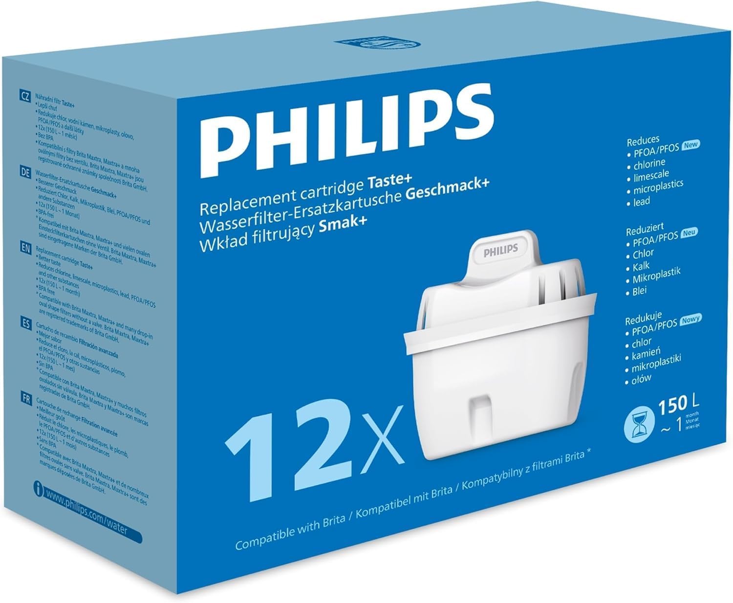 Thumbnail 5 de Philips Water Wasserfilter-Kartusche Antikalk+ im 3er-Set (bis zu 50 % Wasserhärte-Reduzierung) – kompatibel mit Brita Maxtra*