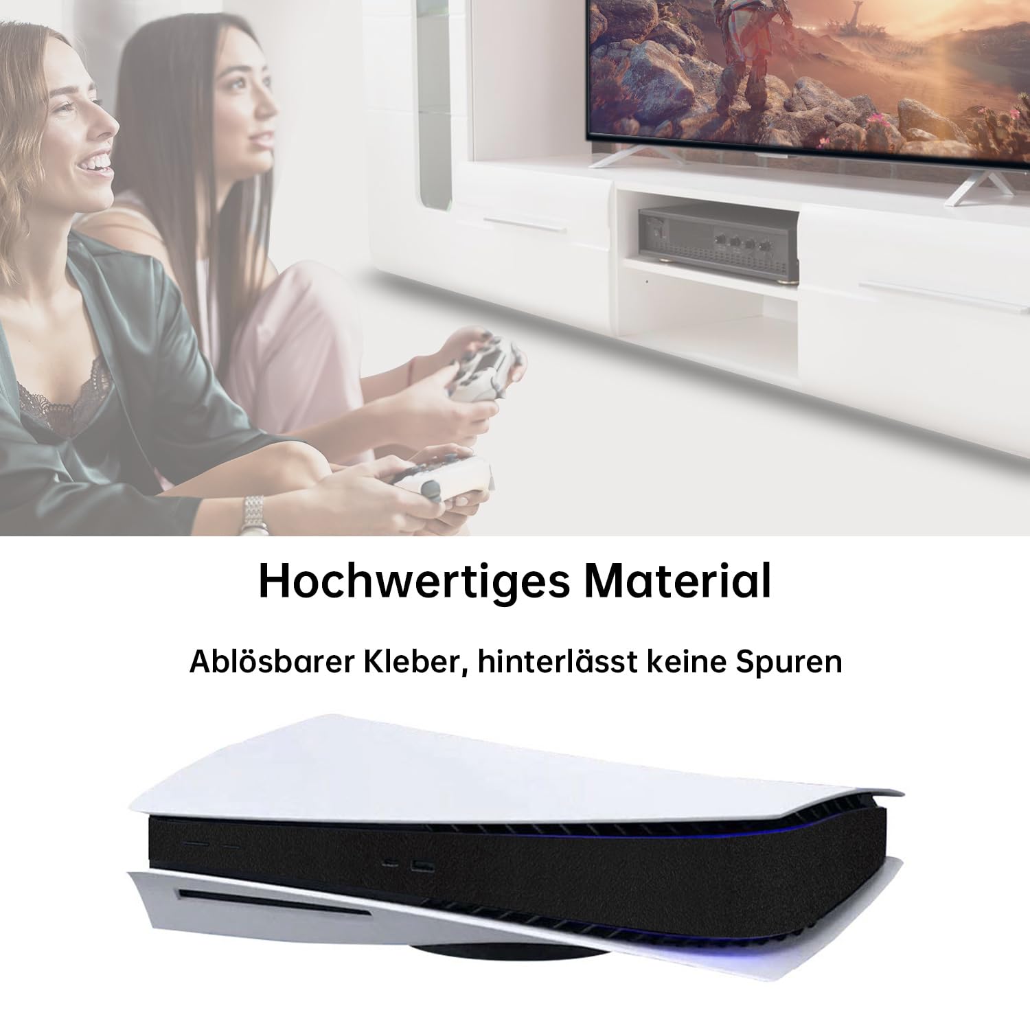 Detalle 1 de PS5 Mittelcover Sticker Schwarz Schutz