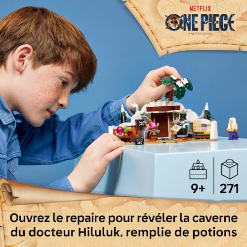 Detalle de LEGO One Piece Le Repère du Docteur Hiluluk (75641) – Jeu de construction collector avec 3 mini figurines