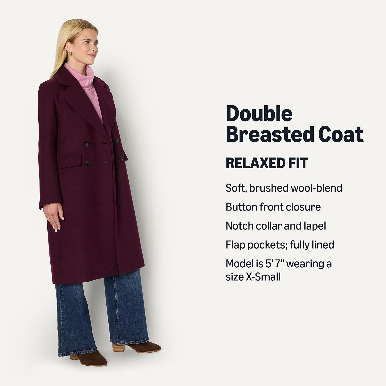 Detalle 2 de Amazon Essentials Women's Wool-Blend Longline Coat
