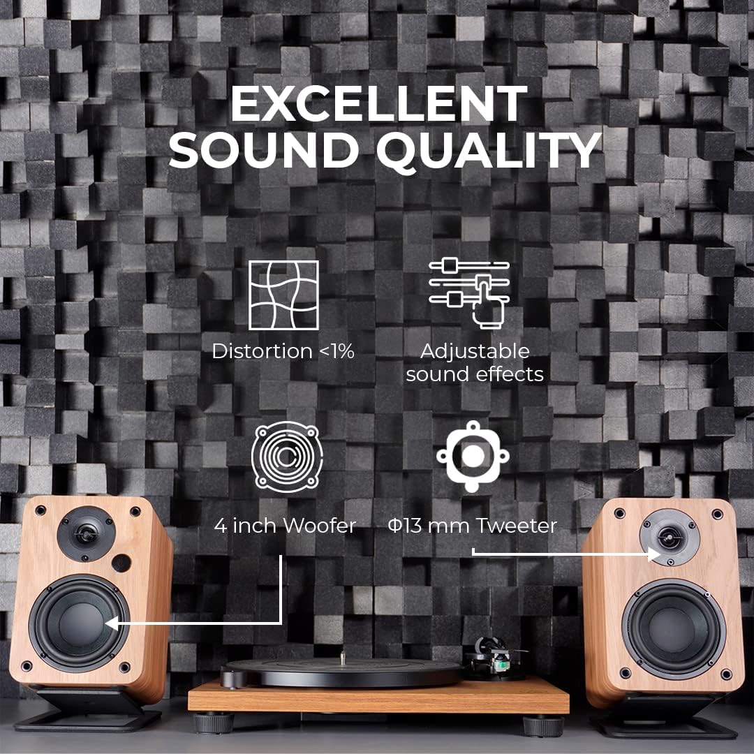 Thumbnail 4 de VULKKANO A4 ARC: Enceintes monitoring actives 4" avec Bluetooth 5.0, HDMI ARC et Subwoofer sortant – design élégant noir