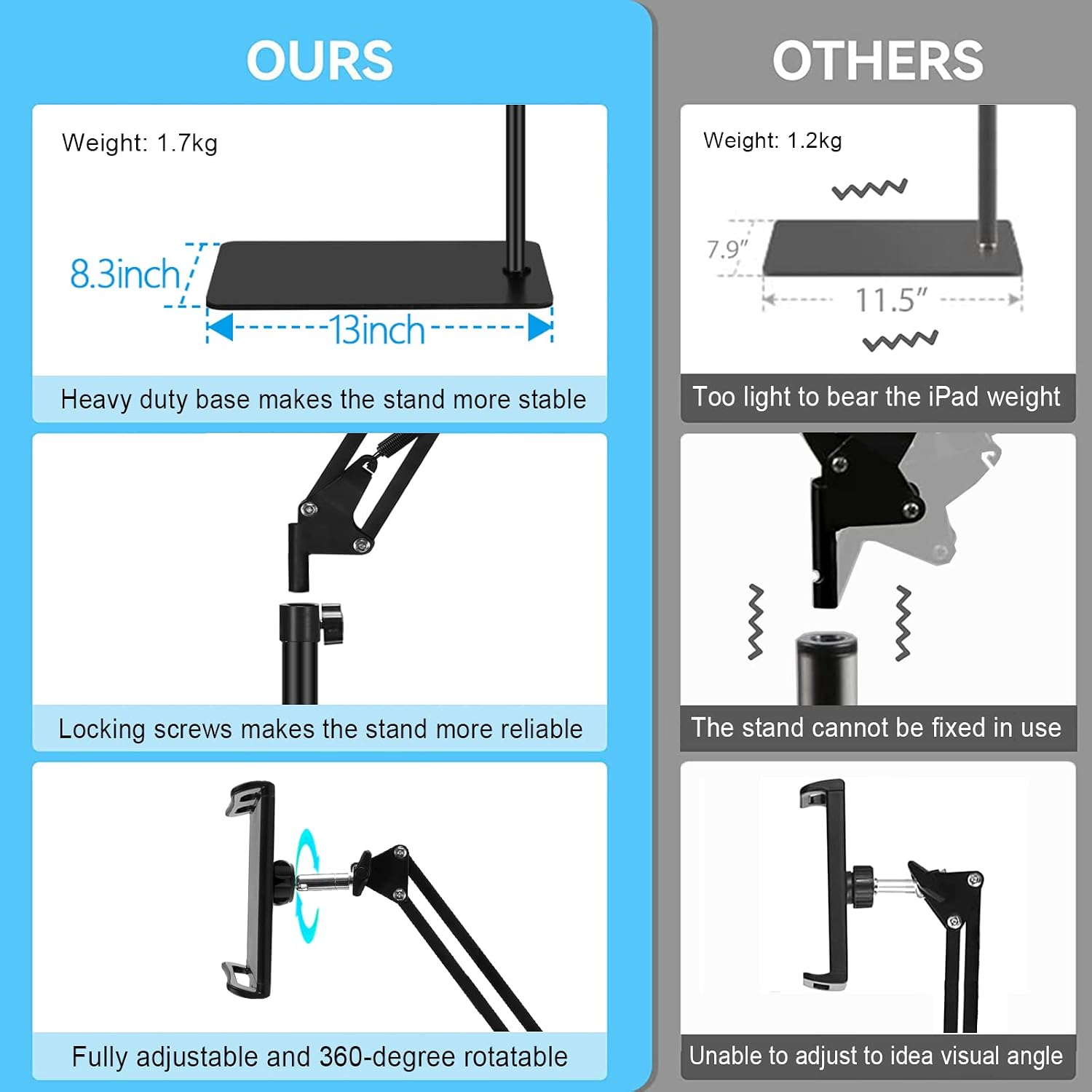 Thumbnail 4 de Tablet Floor Stand with 13 inch Base