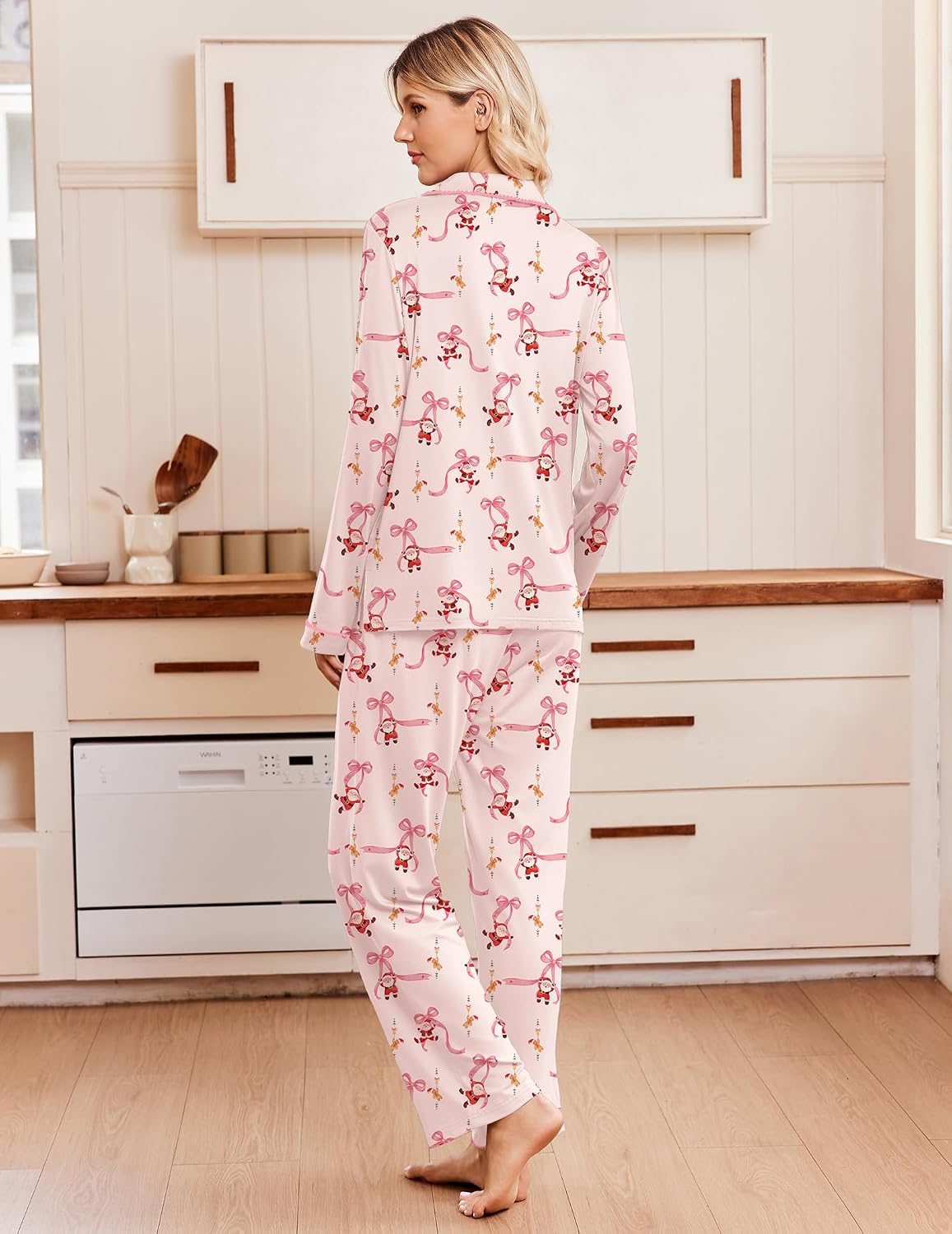 Detalle de Ekouaer Women's Pajama Set, Long Sleeve