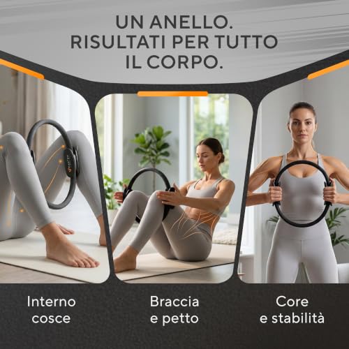 Detalle de Cerchio Pilates Ring Fit di MANTRA SPORTS – Anello Pilates da 33 cm per cosce interne, pavimento pelvico e allenamento domestico
