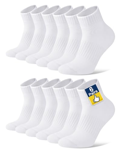 Detalle de Niofind Quarter Sports Socks for Men & Women – 80% Cotton, Cushioned with Arch Support