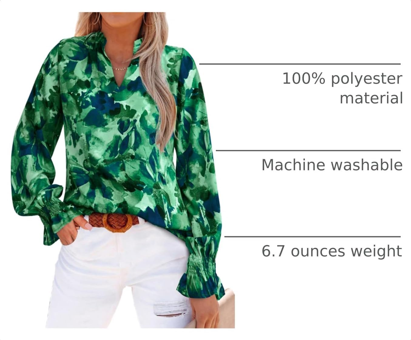Thumbnail 3 de MASCOMODA 2026 Floral V Neck Puff Sleeve Top