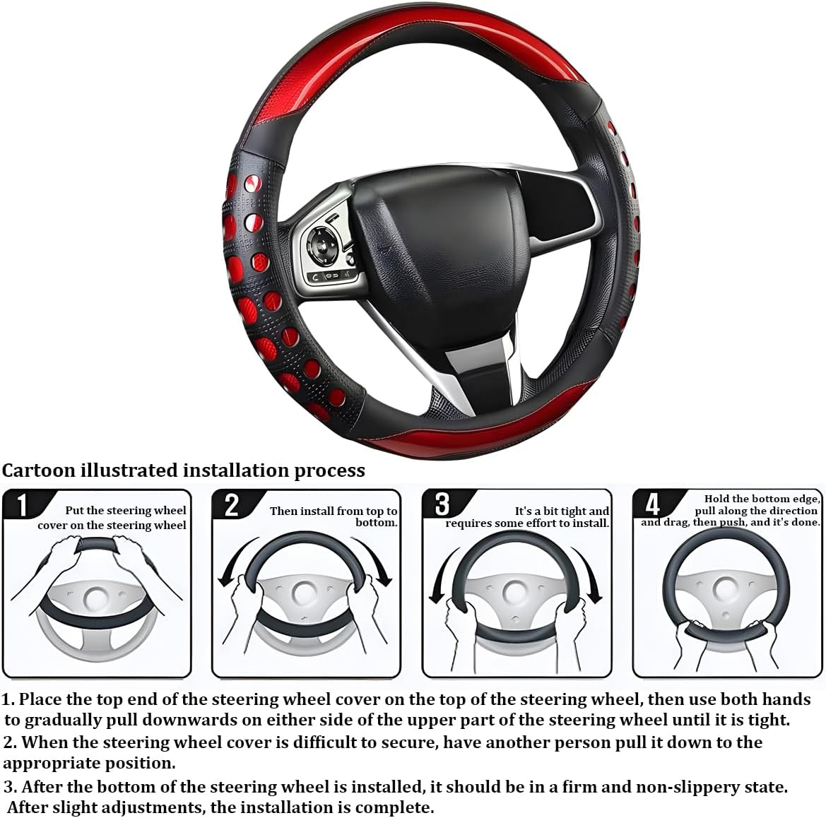 Detalle de ANFTDCO Steering Wheel Cover, 15-Inch