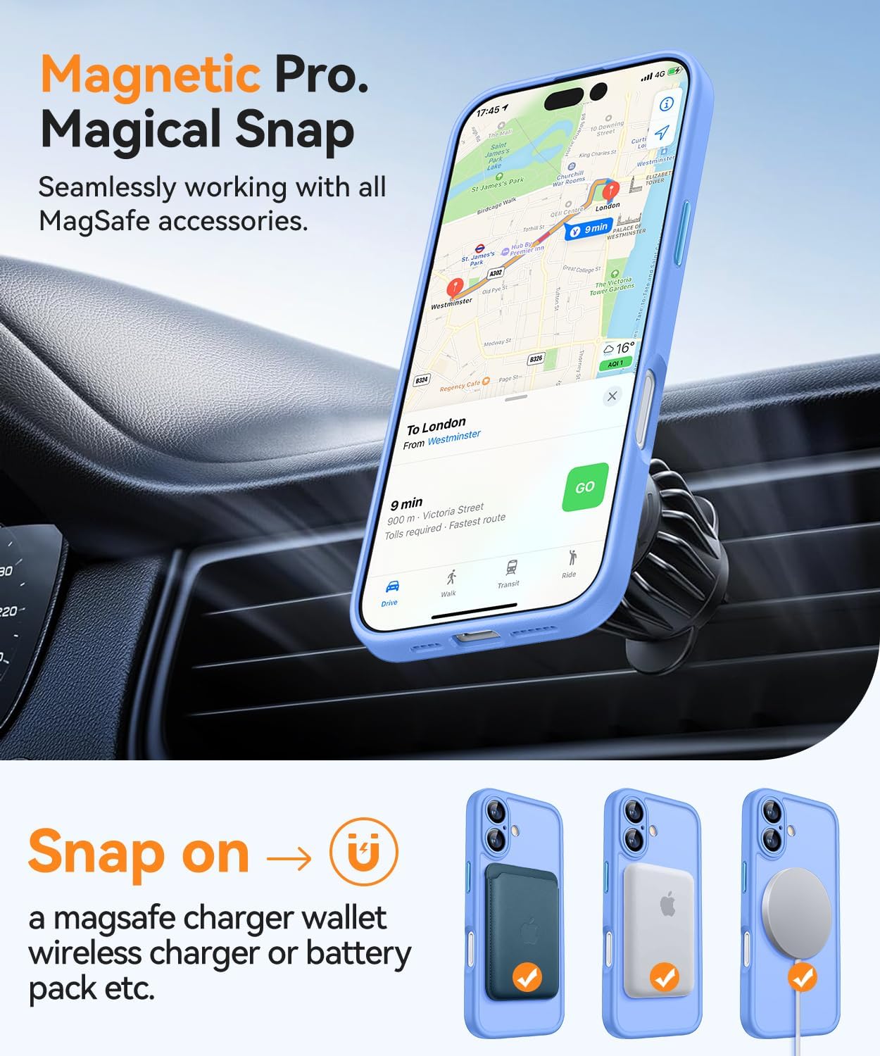 Thumbnail 4 de CANSHN Magnetic iPhone 17 Case 6.3" translucent matte