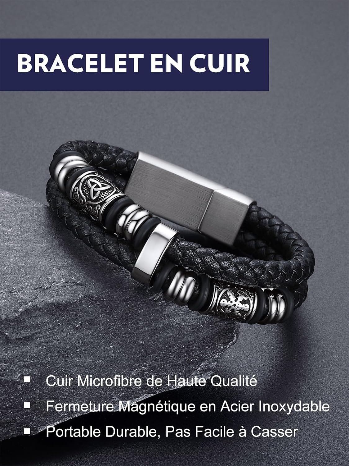 Thumbnail 4 de Bandmax Bracelet Cuir 25 cm
