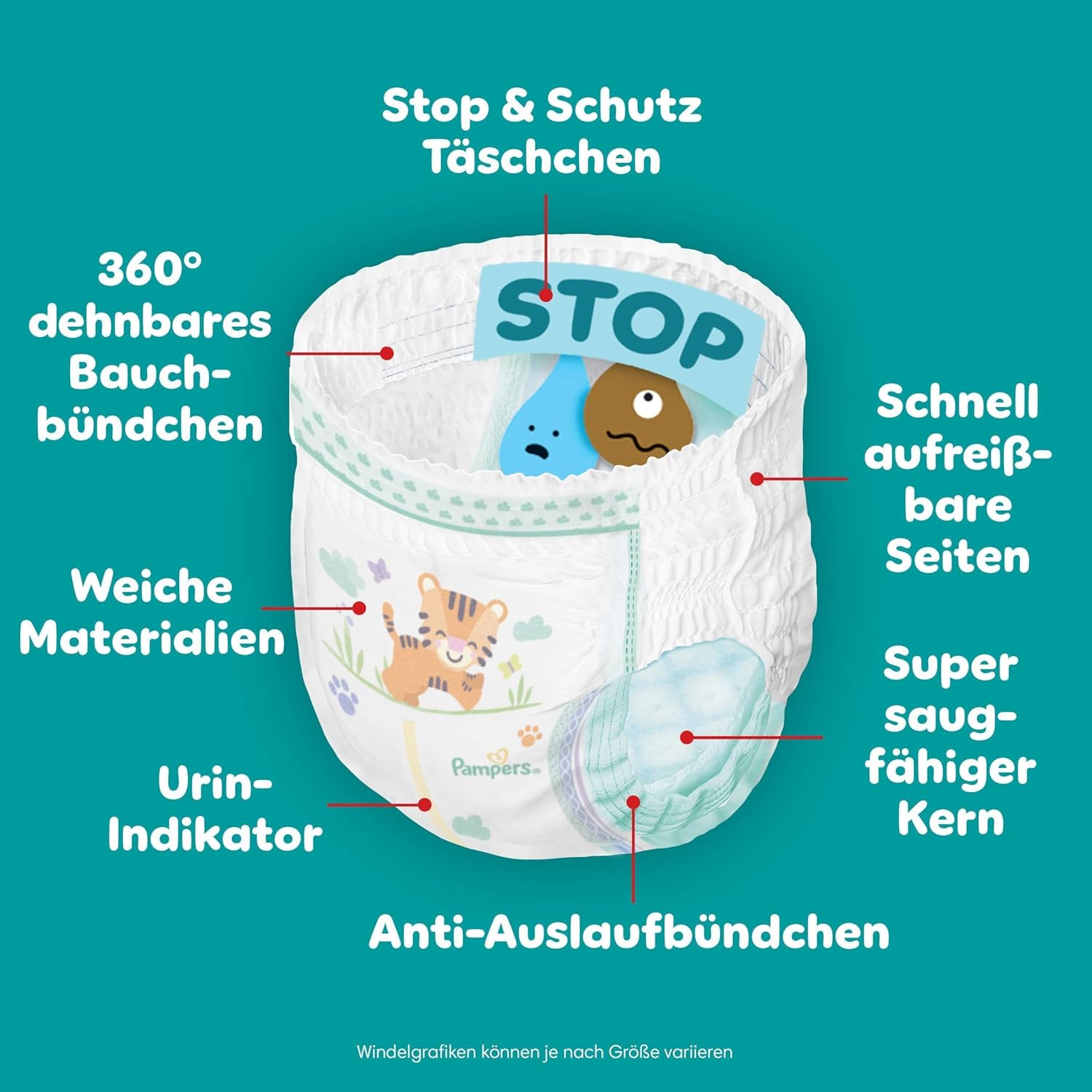 Thumbnail 3 de Pampers Baby-Dry Pants Größe 5 (11–17 kg) – 180 Stück, 360° auslaufsichere Komfort-Passform