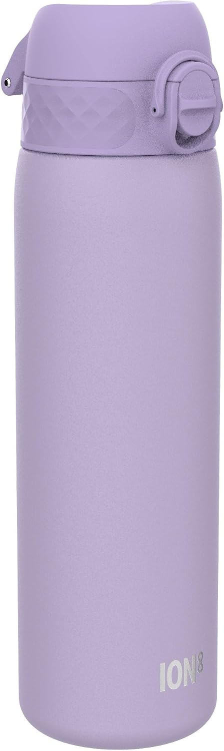 Detalle de Ion8 Lightweight Steel Water Bottle 600 ml / 20 oz – Non-Insulated, Leak-Proof & Dishwasher Safe (Light Purple)