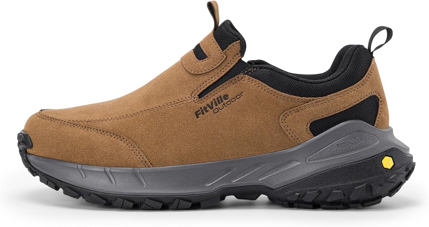 Detalle de FitVille Wanderschuhe Herren Extra Breit – Trekking-Schuhe mit rutschfester Sohle und Fußgewölbeunterstützung