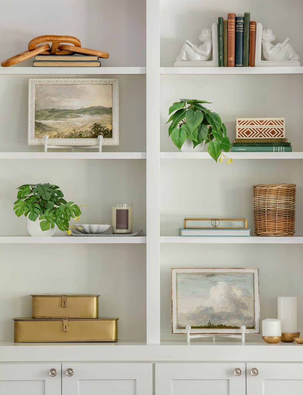 Detalle de Oairse Small Artificial Plants in Ceramic Pots – Realistic Pothos for Indoor Decor