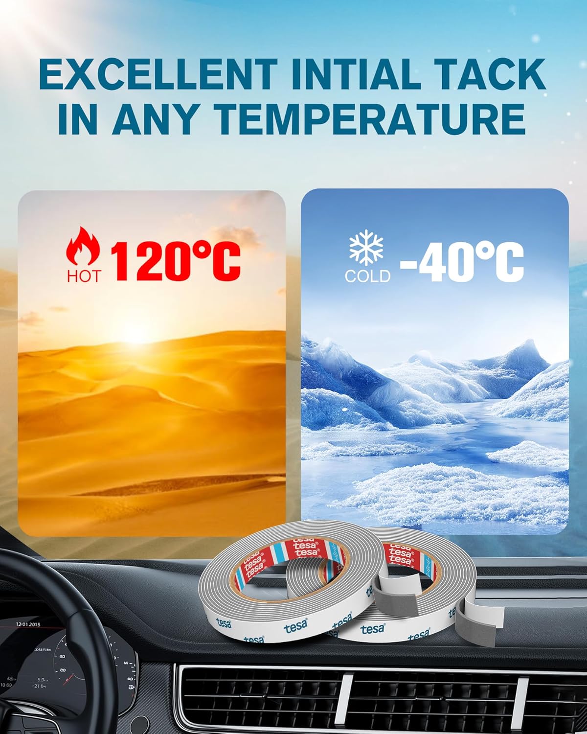 Thumbnail 5 de Emitever 6311 Heavy-Duty Double Sided Tape (10mm x 3m) for strong, residue-free mounting