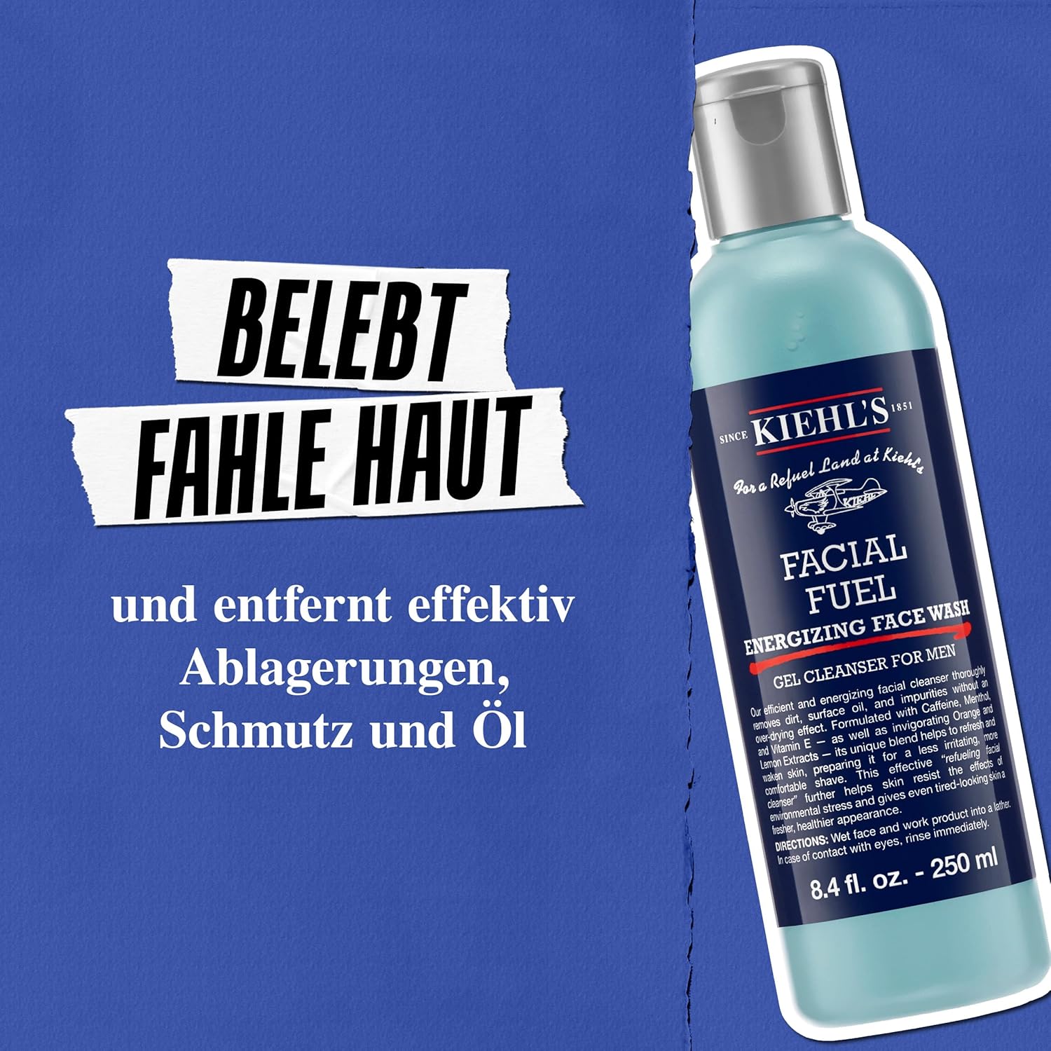 Thumbnail 2 de KIEHL'S Facial Fuel Energizing Face Wash – Erfrischendes Reinigungsgel mit Koffein und Menthol für gestresste Männerhaut