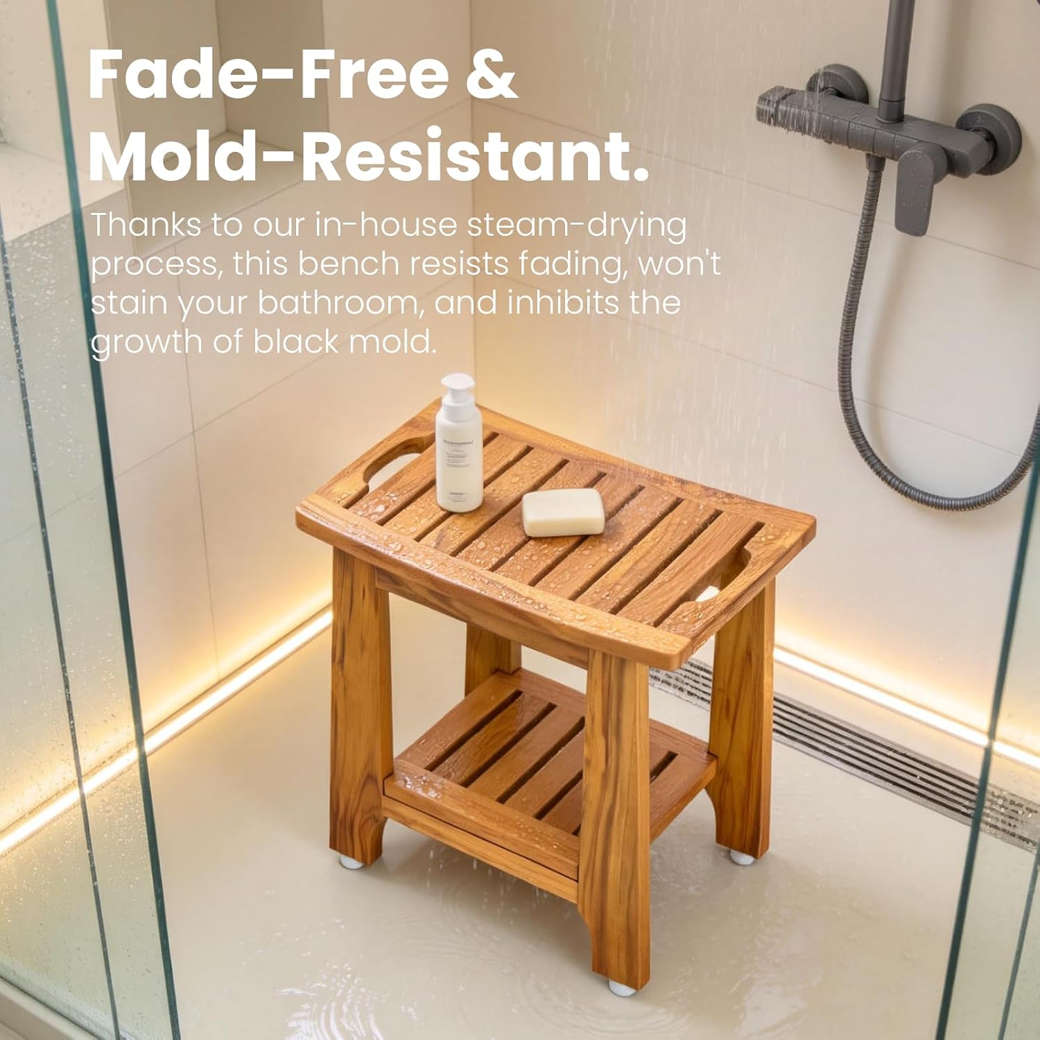 Detalle 2 de NNN Teak Shower Bench 21-inch