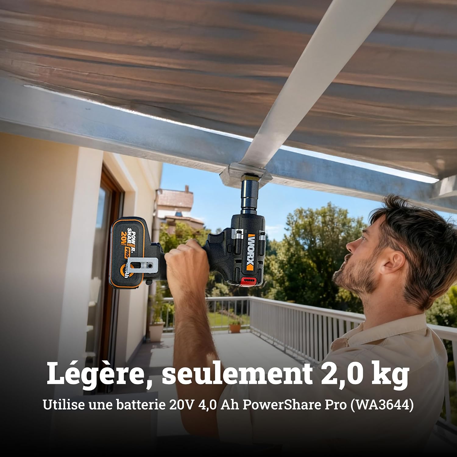 Detalle de WORX Clé à chocs sans fil 20V WX273.9 – performance, polyvalence et confort