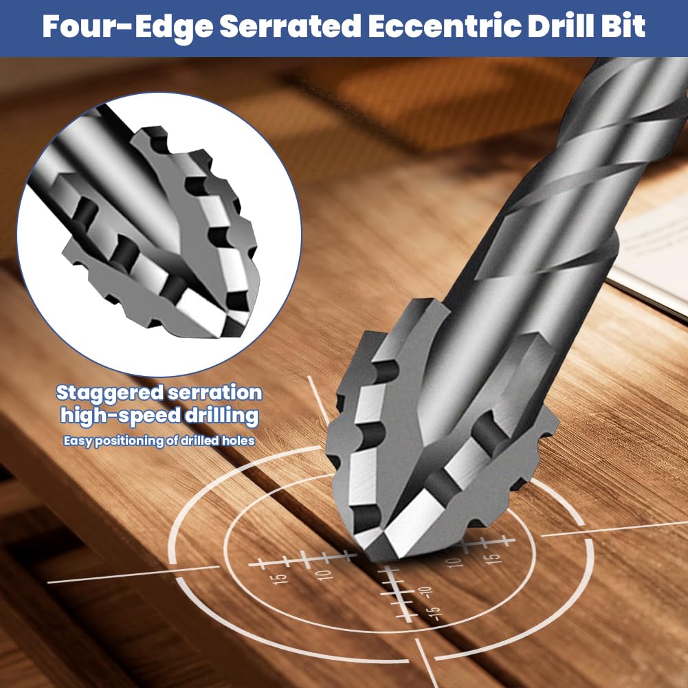 Detalle 1 de Flintronic set punte per piastrelle esagonale con dentatura a 4 taglienti (6 pezzi) Ø 4–12 mm per ceramica, vetro, legno e altro