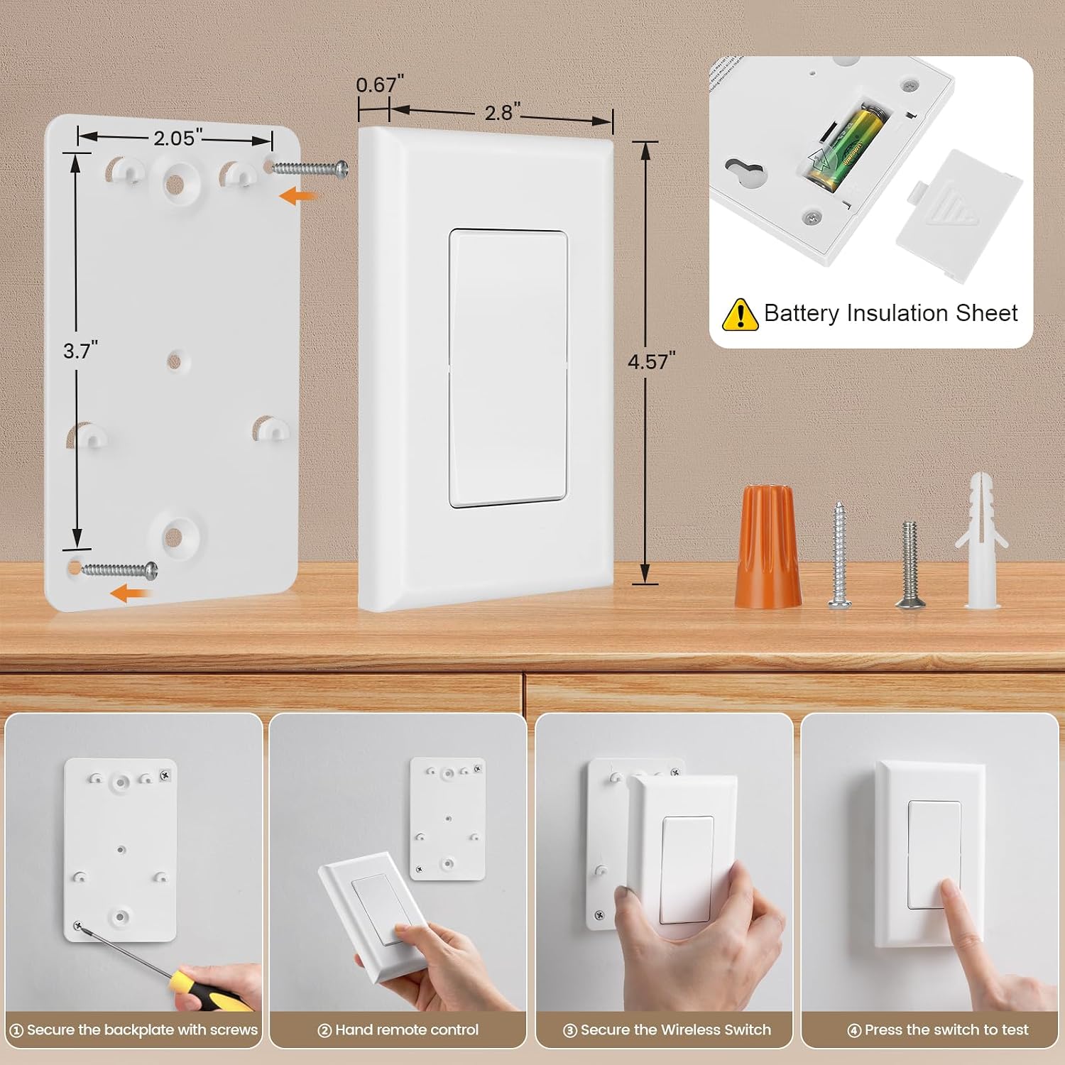 Thumbnail 6 de SURAIELEC URSW11A Wireless Wall Switch and Outlet Remote, 100 ft RF Range