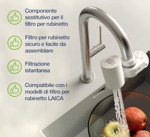 Detalle 2 de LAICA HYDROSMART+ Metal Stop: Filtro rubinetto che riduce metalli pesanti e migliora subito il gusto dell'acqua