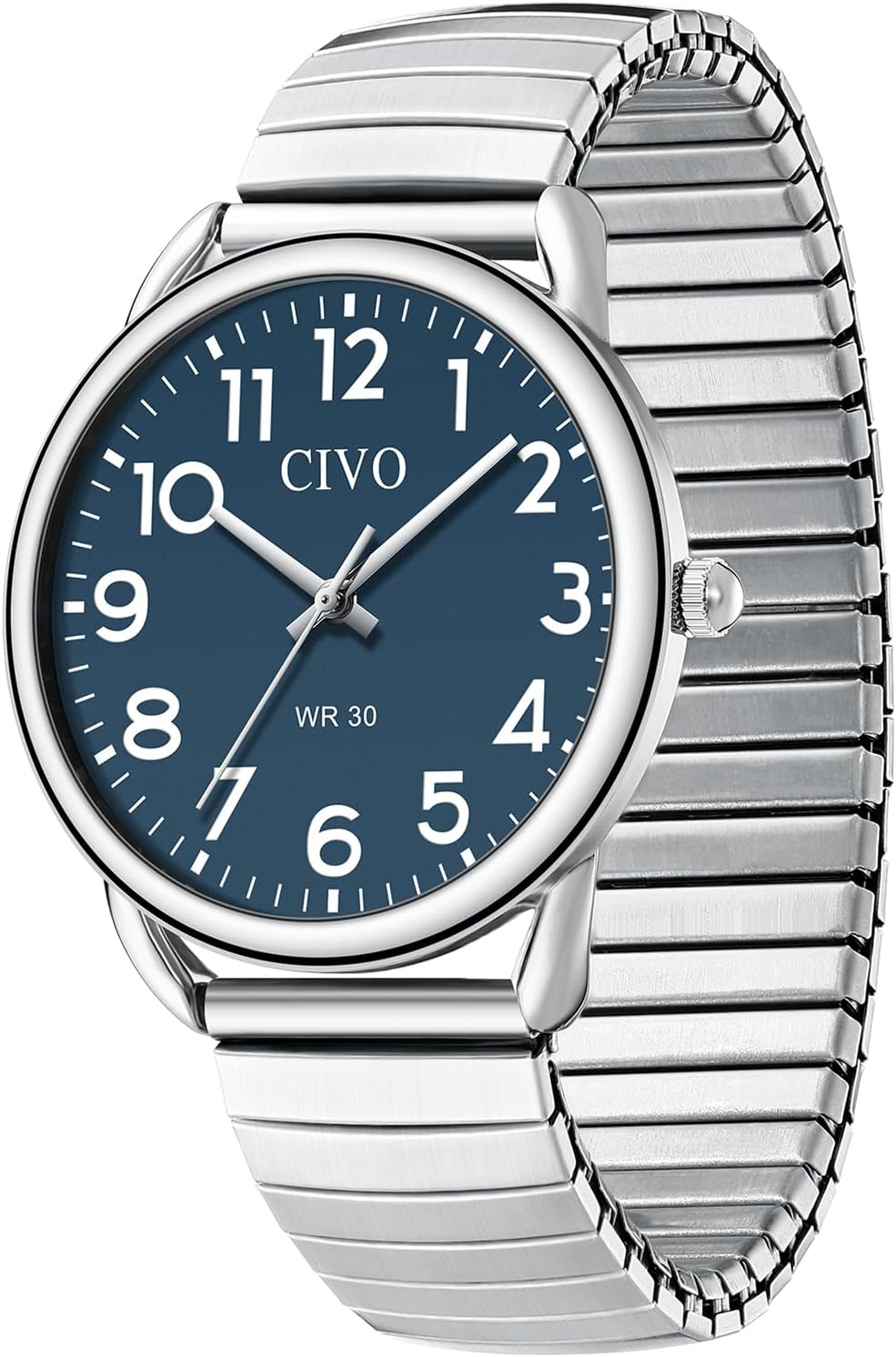 Detalle de CIVO Gut Ablesbar Herren Analog-Quarzuhr mit großem Zifferblatt, wasserdicht bis 30 m