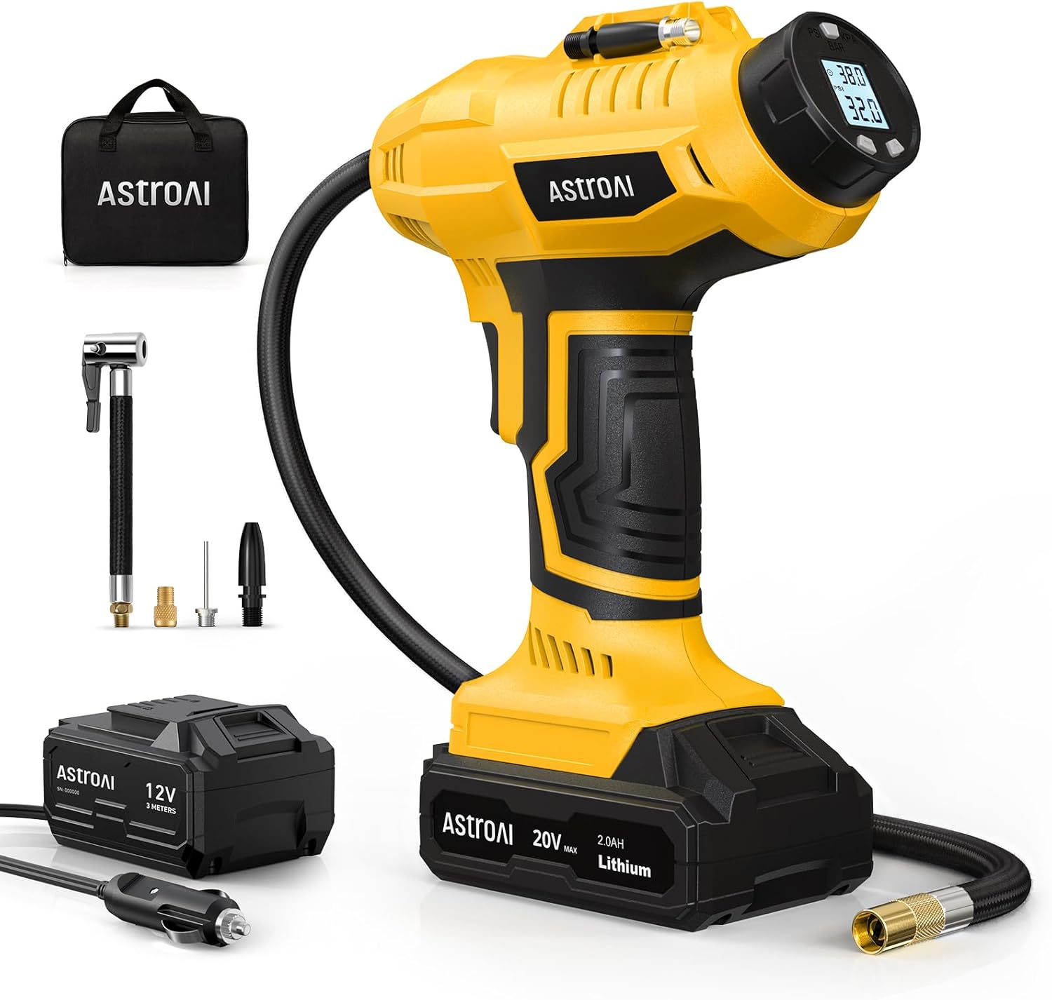 AstroAI 2‑in‑1 compressore d'aria portatile 160 PSI