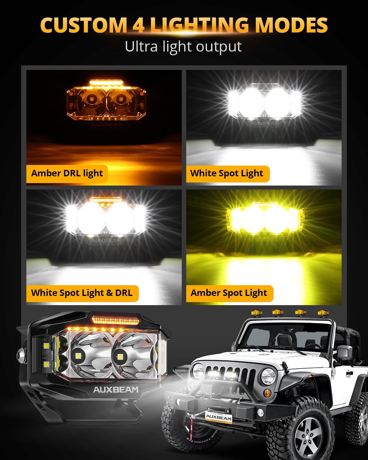 Detalle 2 de Auxbeam V-MAX 4" LED Ditch Light for Jeep