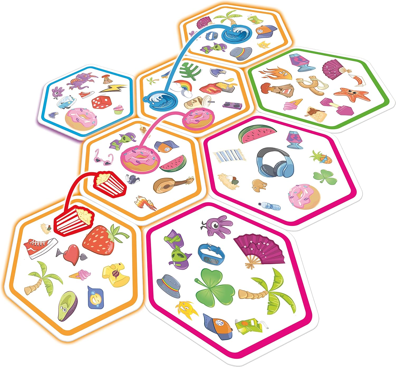 Detalle de Asmodee Dobble Connect reaction card game ๐