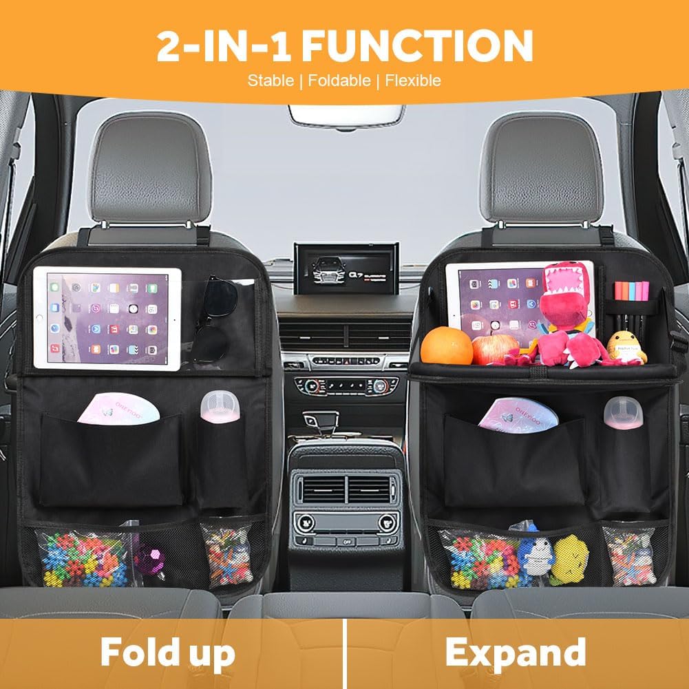 Thumbnail 5 de URAQT Car Seat Organizer 2 PCS — Back Seat Organisers with Folding Tray and Tablet Holder