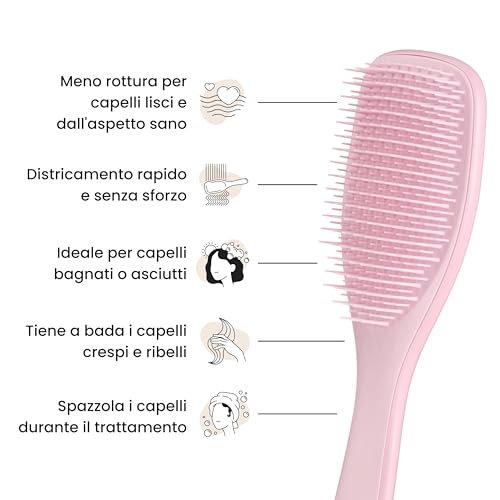 Detalle de Tangle Teezer Ultimate Detangler Rosa Cipria: districante delicato per ogni tipo di capello