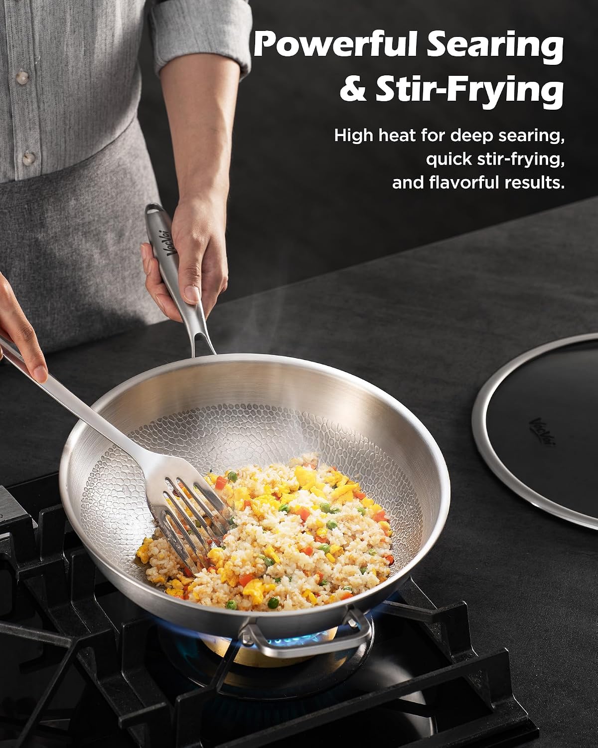 Detalle de VocVoi Titanium Wok Pan, 13-Inch