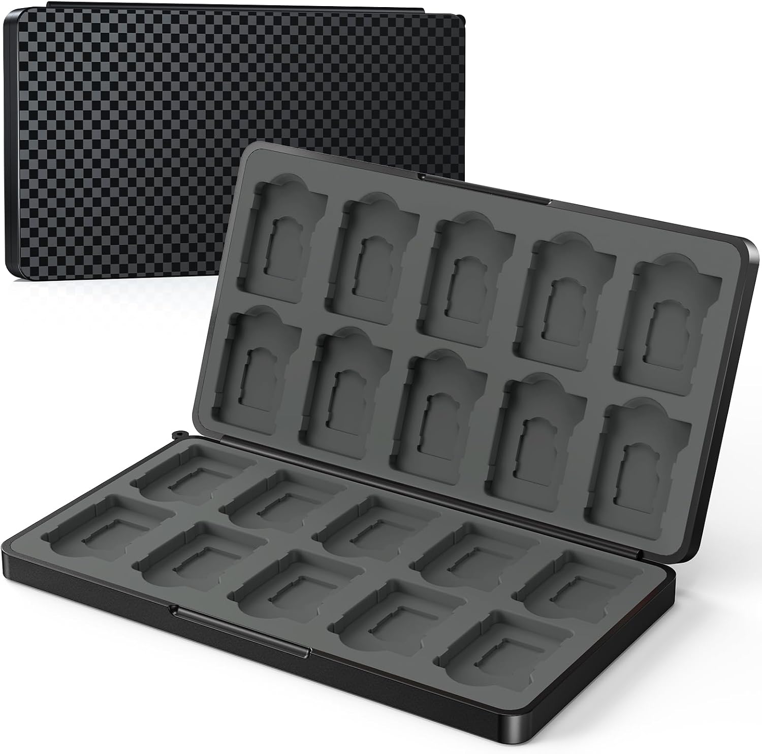 Detalle de Klipdasse Switch Spiele Aufbewahrung für Nintendo Switch 2/Switch/OLED – 20 Spielkarten-Slots & 20 Micro SD Slots, Magnetverschluss, Hartschalen Case